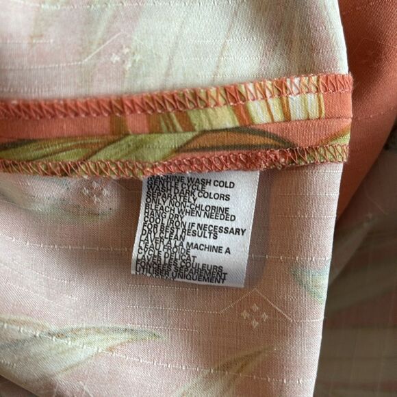 Tommy Bahama 100% Silk Hawaiian Shirt Orange Palm Tree Design Button Up Size XL - Picture 12 of 13